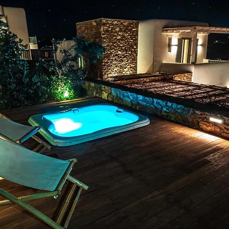 Vila Splendid Mykonos Agape 5 Bedrooms Private Pool With Stunning Sea Views Outdoor Lounge & Dining Area Hot Tub