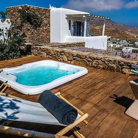 Villa Splendid Mykonos Agape 5 Bedrooms Private Pool With Stunning Sea Views Outdoor Lounge & Dining Area Hot Tub Kalafatis