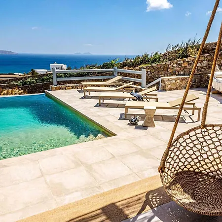 Splendid Mykonos Agape 5 Bedrooms Private Pool With Stunning Sea Views Outdoor Lounge Dining Area Hot Tub * Kalafatis