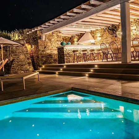 Villa Splendid Mykonos Agape 5 Bedrooms Private Pool With Stunning Sea Views Outdoor Lounge Dining Area Hot Tub