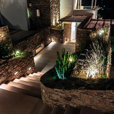 빌라 Splendid Mykonos Agape 5 Bedrooms Private Pool With Stunning Sea Views Outdoor Lounge & Dining Area Hot Tub