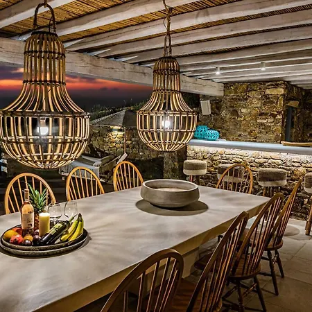Splendid Mykonos Agape 5 Bedrooms Private Pool With Stunning Sea Views Outdoor Lounge Dining Area Hot Tub Villa Kalafatis
